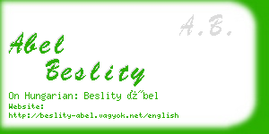 abel beslity business card